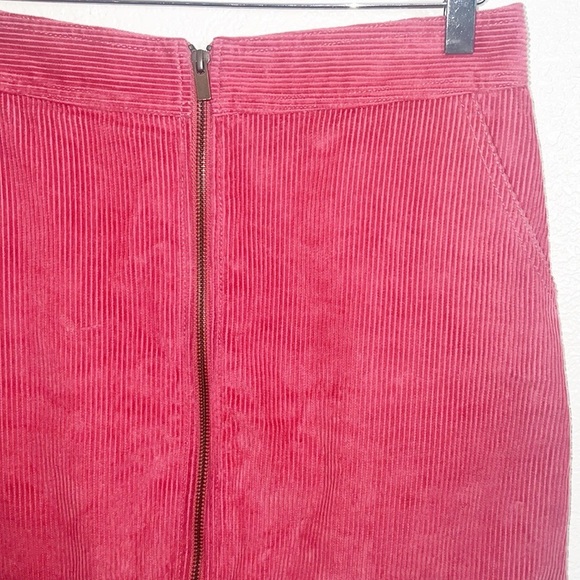 Gap Gold Zip Cord Cotton Corduroy Baroque Rose Mini Skirt - Picture 2 of 9